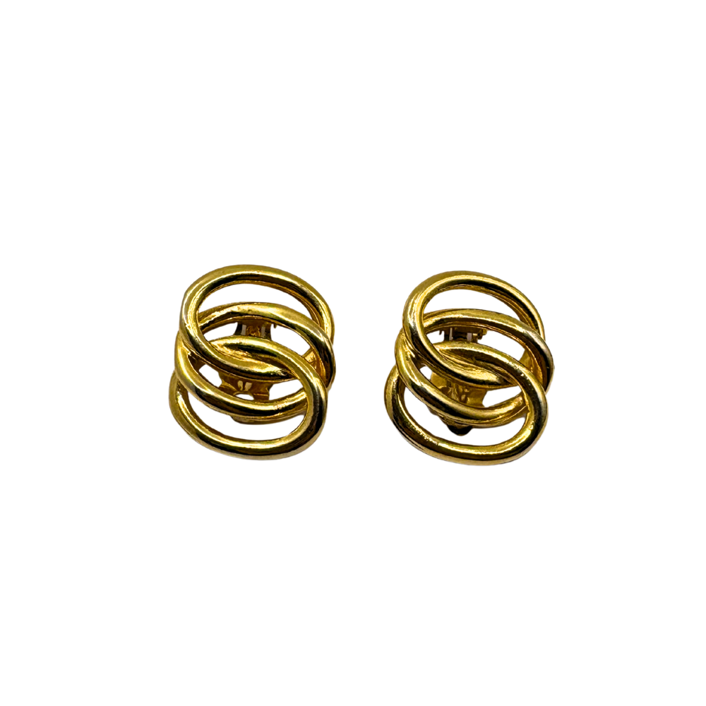 Textured Interlock Clip-On Earrings