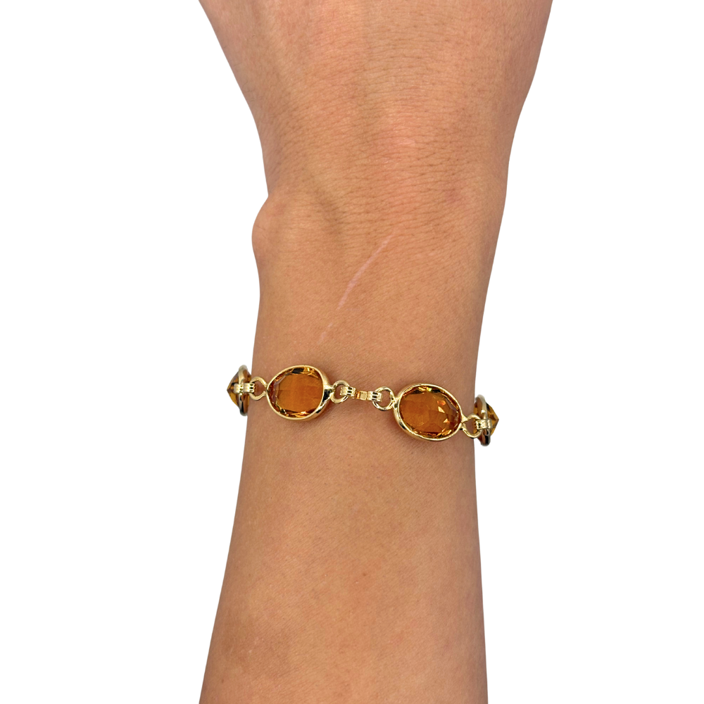 Golden Amber Link Bracelet
