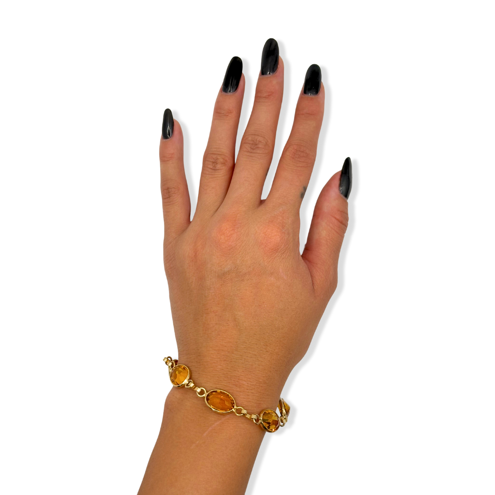 Golden Amber Link Bracelet