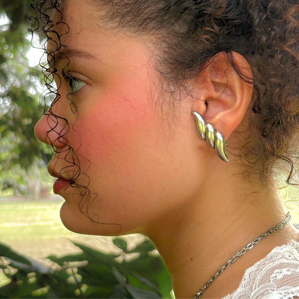 Sterling Spiral Clip-On Earrings