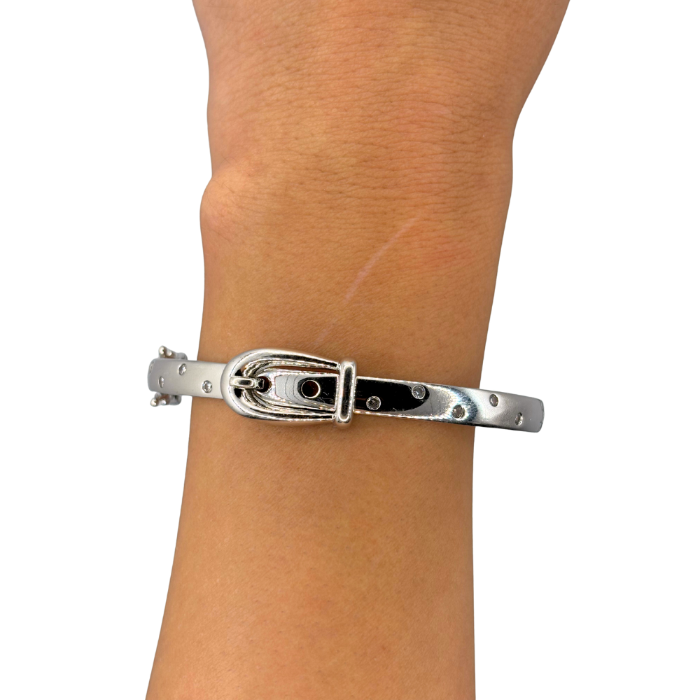 Silver Buckle Bangle