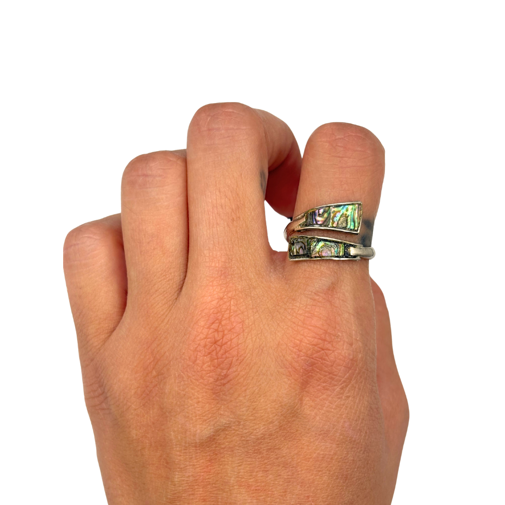 Silver Abalone Wrap Ring