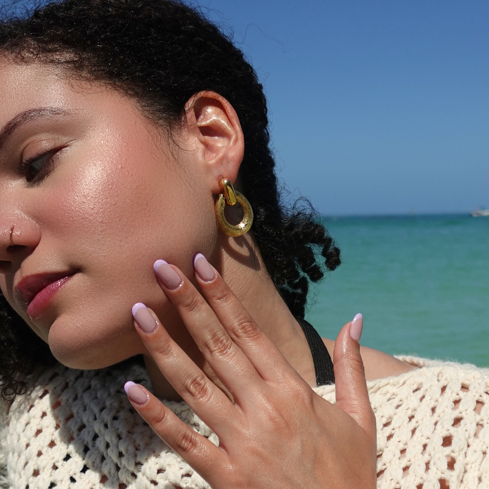 Vintage Textured Gold Clip-On Earrings