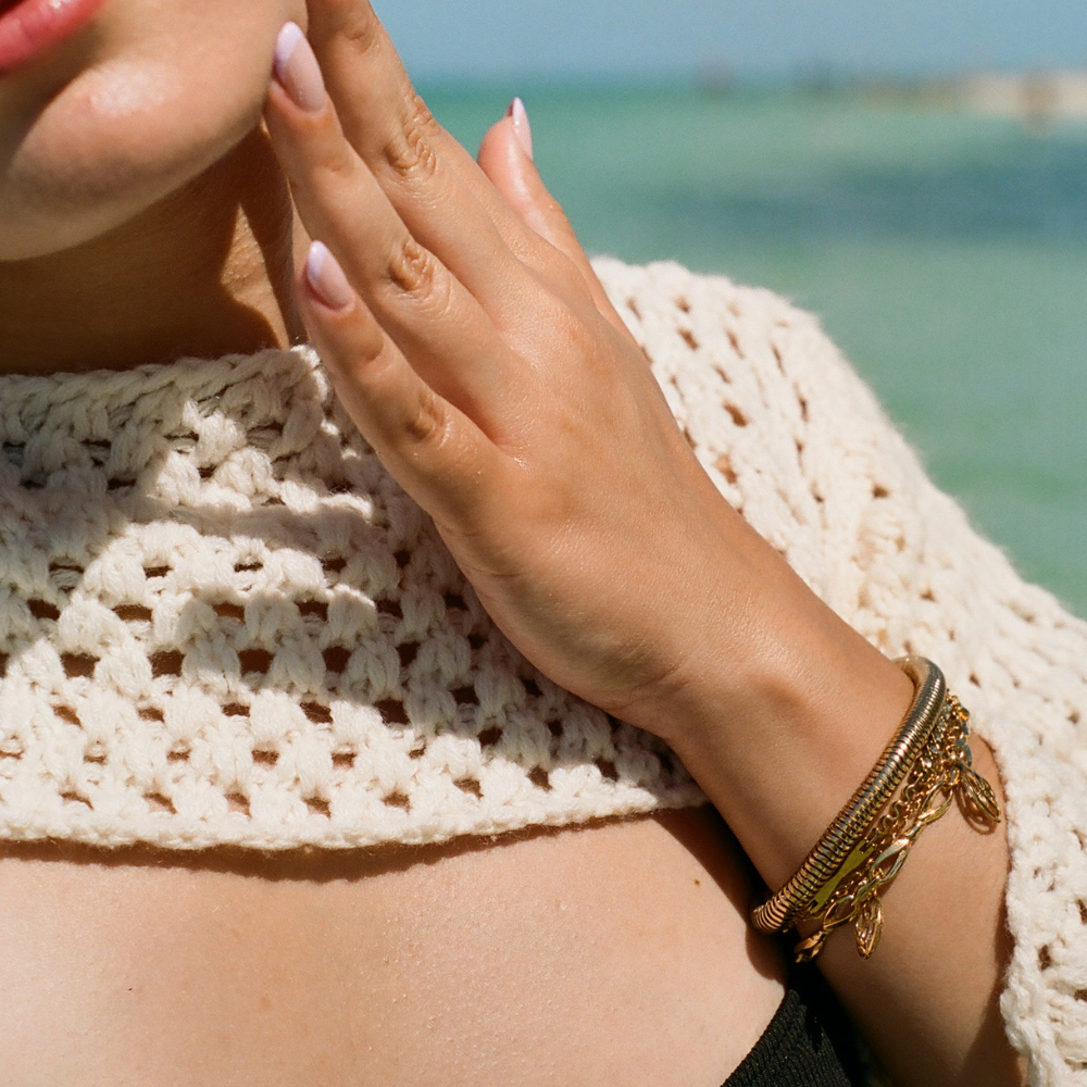 Vintage Gold-Tone Crystal Gemstones Bracelet