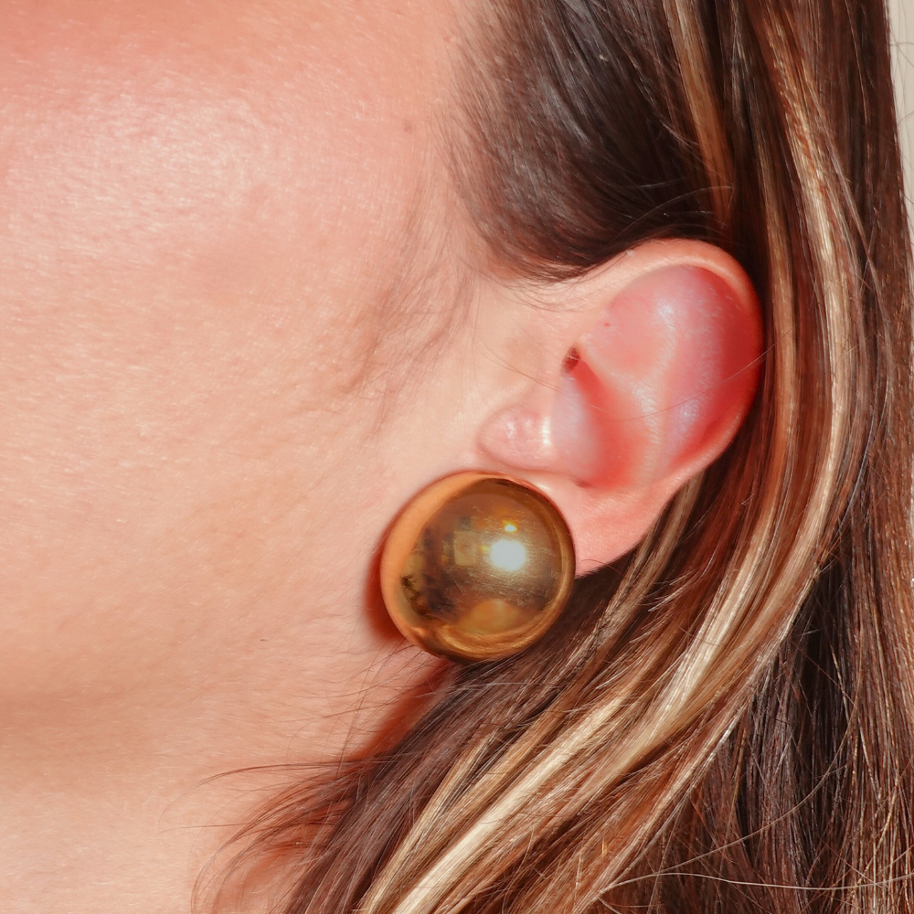 Gold-Tone Dome Clip-On Earrings